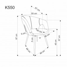 Auduma krēsls K-550, bēšs